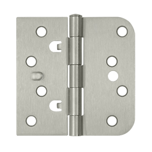 4 Inch x 4 Inch Steel Hinge (5/8 Radius x Square Corner, Brushed Nickel Finish) DELTANA