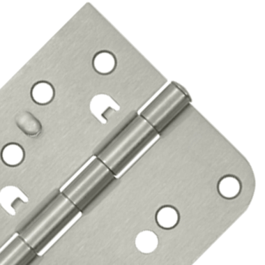 4 Inch x 4 Inch Steel Hinge (5/8 Radius x Square Corner, Brushed Nickel Finish) DELTANA