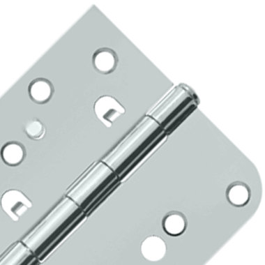 4 Inch x 4 Inch Steel Hinge (5/8 Radius Square Corner, Chrome Finish) DELTANA