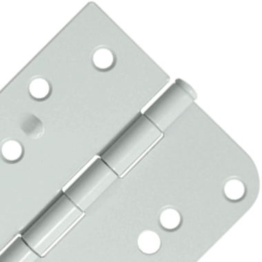 4 Inch x 4 Inch Steel Hinge (5/8 Radius x Square Corner, White Finish) DELTANA