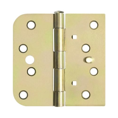 4 Inch x 4 Inch Steel Hinge (5/8 Radius x Square Corner, Zinc Dichromate Finish) DELTANA