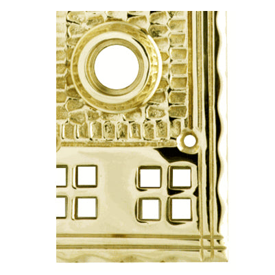 Craftsman Style Solid Brass Rosette Plate (Polished Brass Finish) COPPER MOUNTAIN HARDWARE