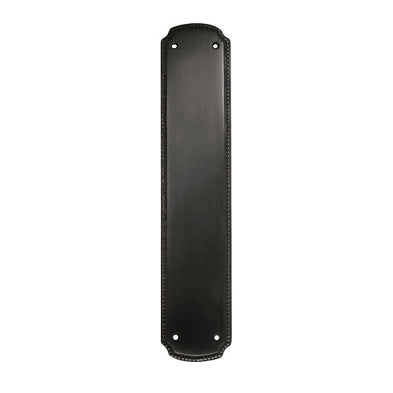 11 1/2 Inch Solid Brass Beaded Push & Plate (Black Bronze Finish) COPPER MOUNTAIN HARDWARE