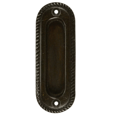 Oval Georgian Roped Solid Brass Pocket Door Pull (Black Bronze Finish) COPPER MOUNTAIN HARDWARE