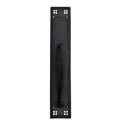 18 Inch Craftsman Style Door Pull & Plate (Black Bronze Finish) COPPER MOUNTAIN HARDWARE
