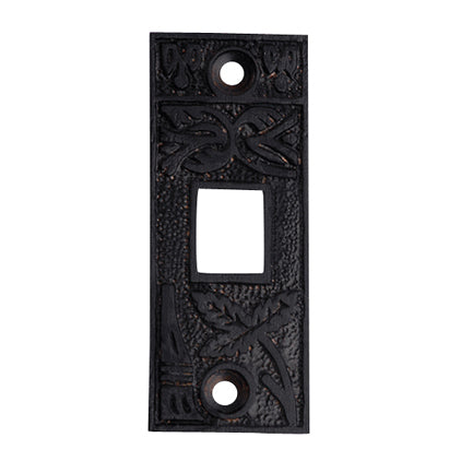 2 1/4 Inch Solid Brass Broken Leaf Pocket Door Strike Plate (Black Bronze) COPPER MOUNTAIN HARDWARE