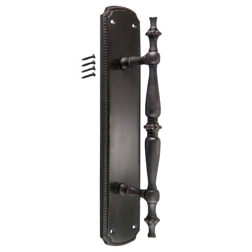 11 1/2 Inch Solid Brass Beaded Door Pull (Black Bronze Finish) COPPER MOUNTAIN HARDWARE