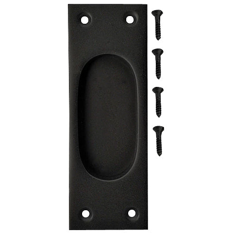 5 Inch Rectangular Traditional Solid Brass Pocket Door Pull or Window Sash Pull (Black Bronze Finish) COPPER MOUNTAIN HARDWARE