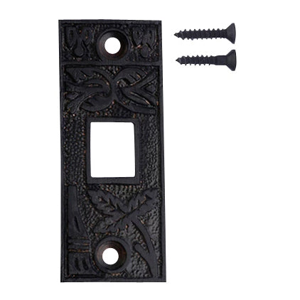 2 1/4 Inch Solid Brass Broken Leaf Pocket Door Strike Plate (Black Bronze) COPPER MOUNTAIN HARDWARE