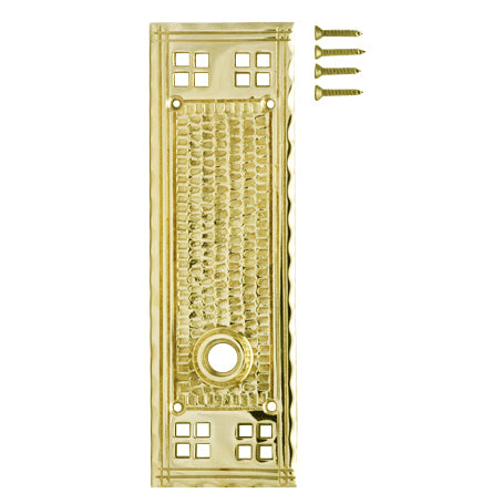 Craftsman Style Solid Brass Rosette Plate (Polished Brass Finish) COPPER MOUNTAIN HARDWARE