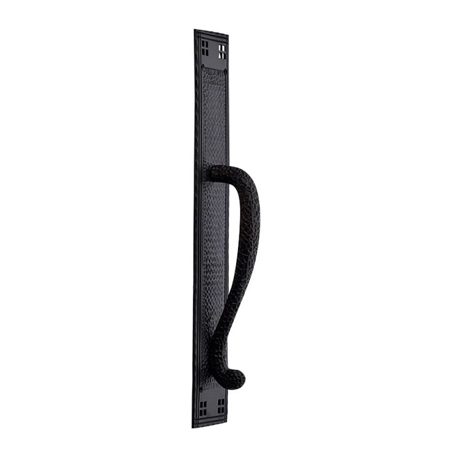 18 Inch Craftsman Style Door Pull & Plate (Black Bronze Finish) COPPER MOUNTAIN HARDWARE