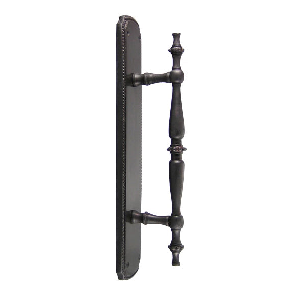 11 1/2 Inch Solid Brass Beaded Door Pull (Black Bronze Finish) COPPER MOUNTAIN HARDWARE