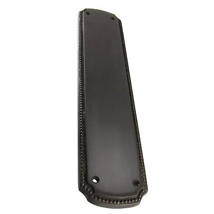 11 1/2 Inch Solid Brass Beaded Push & Plate (Black Bronze Finish) COPPER MOUNTAIN HARDWARE