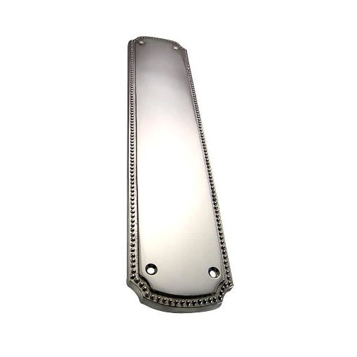 11 1/2 Inch Solid Brass Beaded Push & Plate (Satin Nickel Finish) COPPER MOUNTAIN HARDWARE