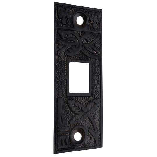 2 1/4 Inch Solid Brass Broken Leaf Pocket Door Strike Plate (Black Bronze) COPPER MOUNTAIN HARDWARE